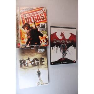 3 strategy guides: RAGE + Dragon Age II + Rainbow Six Vegas, no maps included